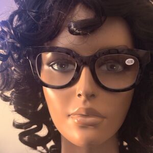 Stylish Black Tortoise oversized readers with blue light filtering lenses. +2.50